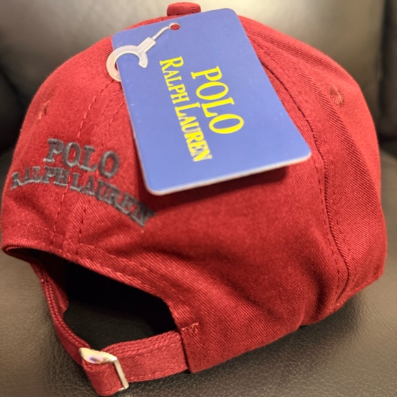 MEN'S POLO RALPH LAUREN RED CLASSIC BEAR TWILL BALL CAP UNISEX ONE SIZE HAT - Picture 3 of 4